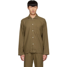 테클라 Tekla Khaki Organic Cotton Pyjama Shirt 222482M218057