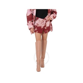 더 아티코 The Attico Ladies Pink/Bordeaux Eudra Mini Skirt 232WCS123-PINK/BORDEAUX