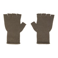 더 엘더 스테이츠먼 The Elder Statesman SSENSE Exclusive Gray Heavy Fingerless Gloves 241014M135000