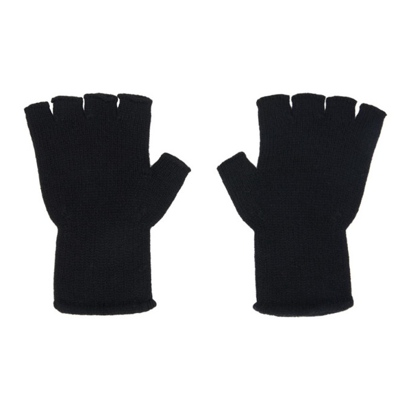  더 엘더 스테이츠먼 The Elder Statesman SSENSE Exclusive Black Heavy Fingerless Gloves 241014M135001