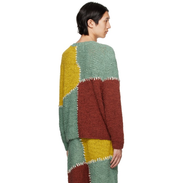  더 엘더 스테이츠먼 The Elder Statesman Multicolor Paneled Sweater 232014M201002