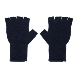 더 엘더 스테이츠먼 The Elder Statesman Navy Heavy Fingerless Gloves 232014M135004