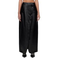 프랭키 샵 The Frankie Shop Black Nan Faux-Leather Maxi Skirt 241115F093006