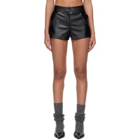 프랭키 샵 The Frankie Shop Black Kate Faux-Leather Shorts 241115F088009