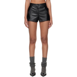 프랭키 샵 The Frankie Shop Black Kate Faux-Leather Shorts 241115F088009