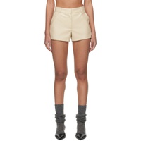프랭키 샵 The Frankie Shop Beige Kate Faux-Leather Shorts 241115F088010