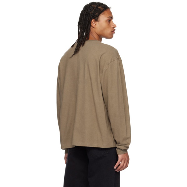  더 로우 The Row Taupe Kirk Long Sleeve T-Shirt 232359M213007