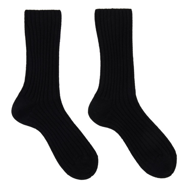  더 로우 The Row Black Calf Socks 241359F076000
