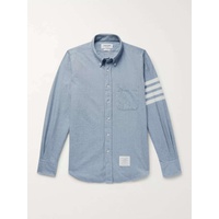 톰브라운 THOM BROWNE Button-Down Collar Striped Cotton-Flannel Shirt 5983760398719621