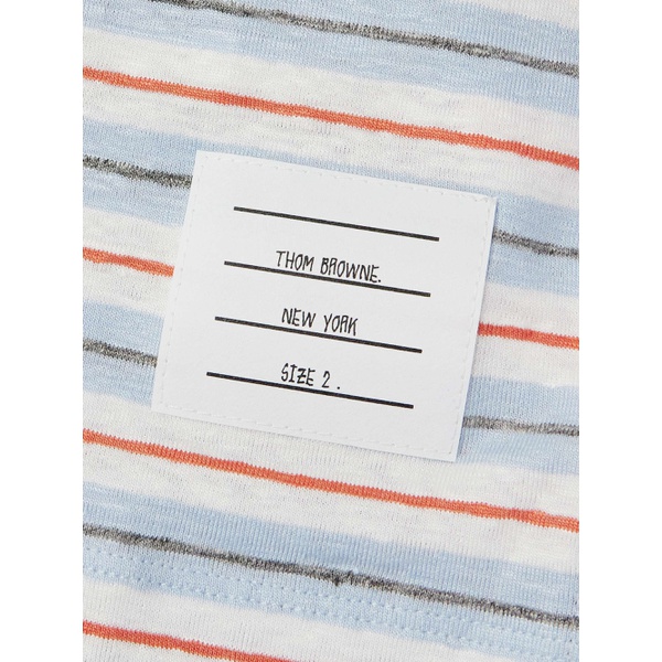 톰브라운 톰브라운 THOM BROWNE Striped Stretch-Linen T-Shirt 1647597323594256
