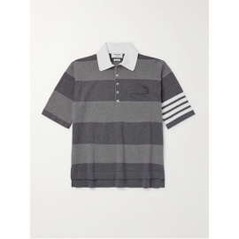 톰브라운 THOM BROWNE Striped Textured-Cotton Polo Shirt 1647597324241622