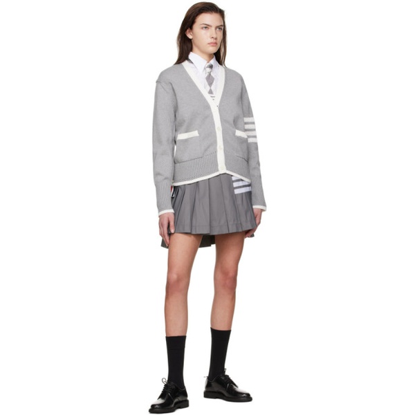 톰브라운 톰브라운 Thom Browne Grey 4-Bar Mini Skirt 221381F090000