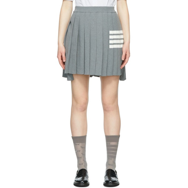 톰브라운 톰브라운 Thom Browne Grey Cotton Miniskirt 221381F090006