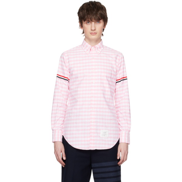 톰브라운 톰브라운 Thom Browne Pink Armband Classic Shirt 231381M192051