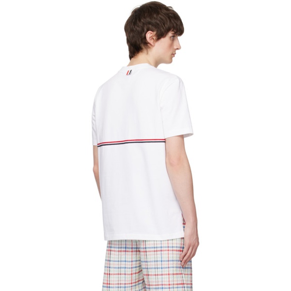 톰브라운 톰브라운 Thom Browne White Stripe T-Shirt 231381M213025