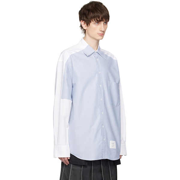 톰브라운 톰브라운 Thom Browne Blue & White Paneled Shirt 241381M192041