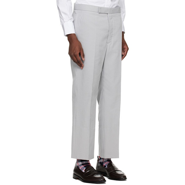 톰브라운 톰브라운 Thom Browne Gray Classic Backstrap Trousers 241381M191019