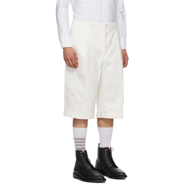 톰브라운 톰브라운 Thom Browne White Unconstructed Shorts 241381M193003