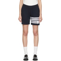 톰브라운 Thom Browne Navy Cotton 4-Bar Shorts 221381F088001