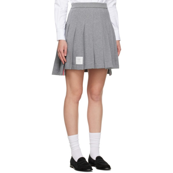 톰브라운 톰브라운 Thom Browne Gray Pleated Miniskirt 231381F090001