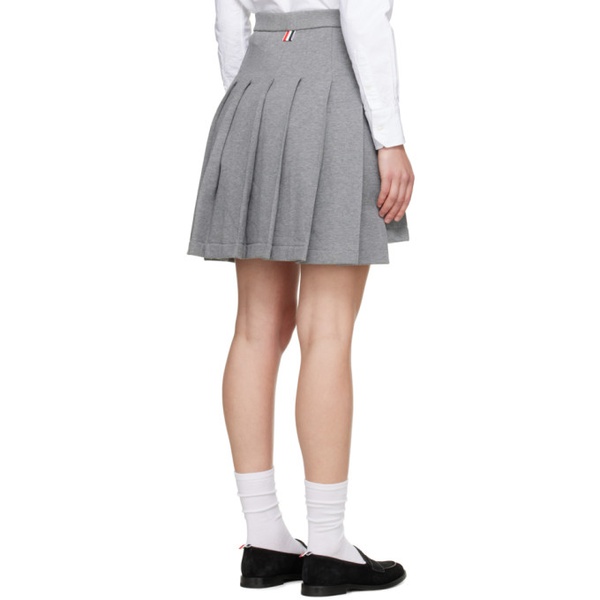 톰브라운 톰브라운 Thom Browne Gray Pleated Miniskirt 231381F090001