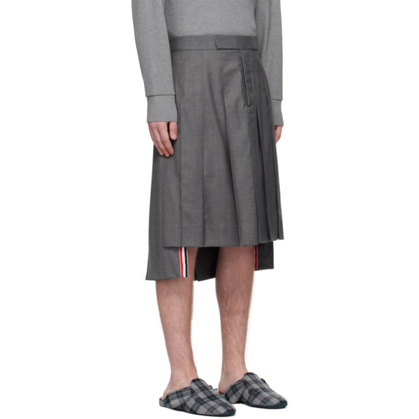 톰브라운 톰브라운 Thom Browne Gray Super 120s Pleated Skirt 231381M193000