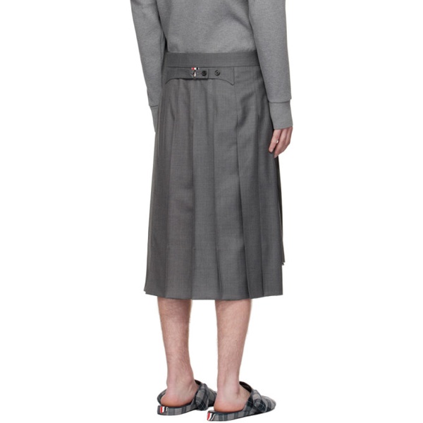 톰브라운 톰브라운 Thom Browne Gray Super 120s Pleated Skirt 231381M193000