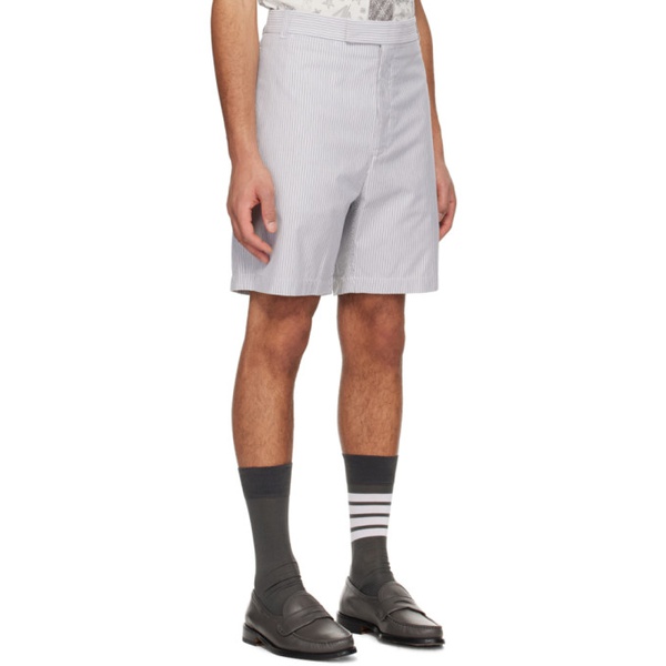 톰브라운 톰브라운 Thom Browne White & Gray Striped Shorts 241381M193014