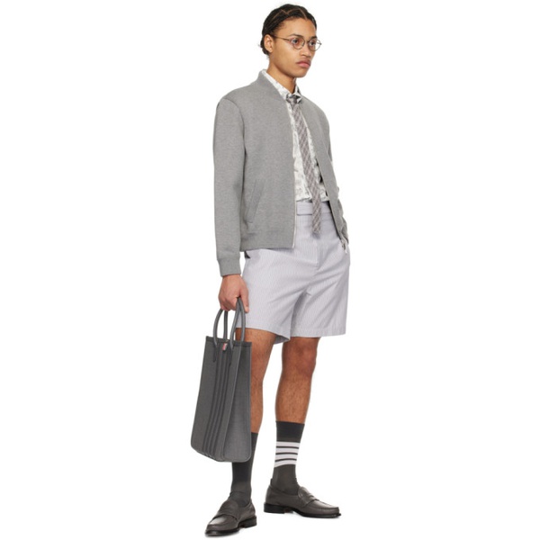 톰브라운 톰브라운 Thom Browne White & Gray Striped Shorts 241381M193014