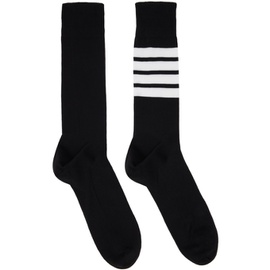 톰브라운 Thom Browne Black 4-Bar Stripe Socks 242381M220002