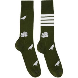 톰브라운 Thom Browne Green Jacquard Socks 242381M220004