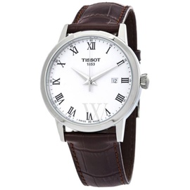 Tissot MEN'S T-Classic Leather White Dial Watch T129.410.16.013.00