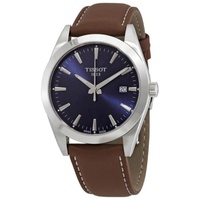 Tissot MEN'S Gentleman Leather Blue Dial Watch T127.410.16.041.00