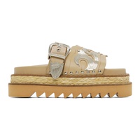 토가 풀라 토가 Toga Pulla Beige Leather Platform Sandals 241492F124017