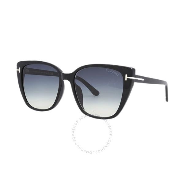톰포드 톰포드 Tom Ford Grey Gradient Cat Eye Ladies Sunglasses FT0973-K 01B 60