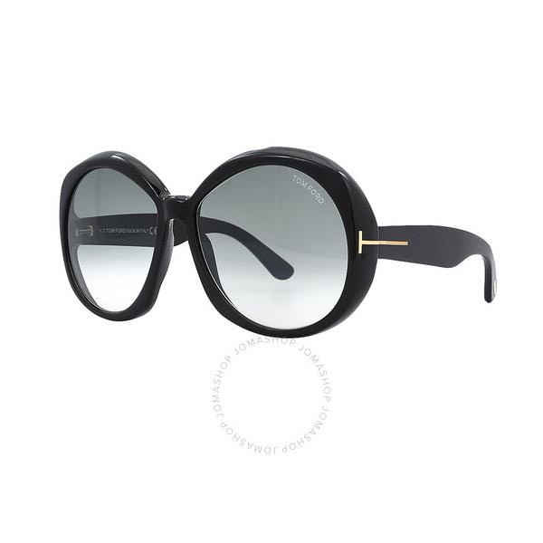 톰포드 톰포드 Tom Ford Annabelle Smoke Gradient Oversized Ladies Sunglasses FT1010 01B 62
