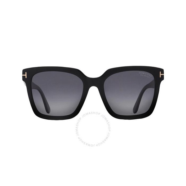 톰포드 톰포드 Tom Ford Selby Polarized Smoke Square Ladies Sunglasses FT0952 01D 55