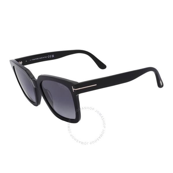 톰포드 톰포드 Tom Ford Selby Polarized Smoke Square Ladies Sunglasses FT0952 01D 55