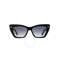 톰포드 Tom Ford Wyatt Grey Gradient Cat Eye Ladies Sunglasses FT0871 01B 56