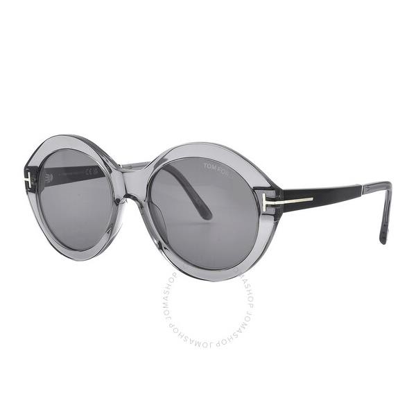 톰포드 톰포드 Tom Ford Seraphina Smoke Mirror Round Ladies Sunglasses FT1088 20C 55