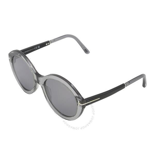 톰포드 톰포드 Tom Ford Seraphina Smoke Mirror Round Ladies Sunglasses FT1088 20C 55