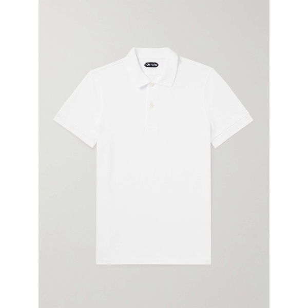 톰포드 톰포드 TOM FORD Garment-Dyed Cotton-Pique Polo Shirt 1647597305730337