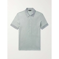톰포드 TOM FORD Slim-Fit Ribbed-Knit Polo Shirt 1647597327716355