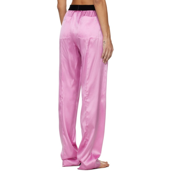 톰포드 톰포드 TOM FORD Pink Elasticized Pyjama Pants 241076F086001