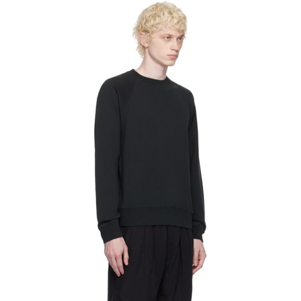 톰포드 톰포드 TOM FORD Black Garment-Dyed Sweatshirt 232076M204001