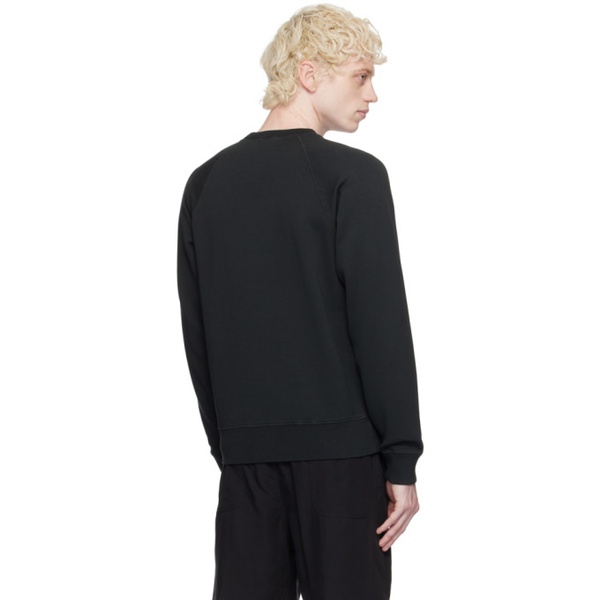 톰포드 톰포드 TOM FORD Black Garment-Dyed Sweatshirt 232076M204001