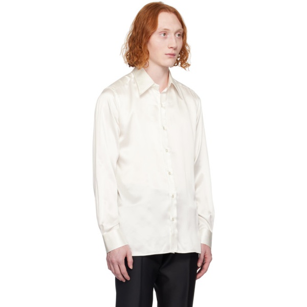 톰포드 톰포드 TOM FORD White Slim-Fit Shirt 241076M192022