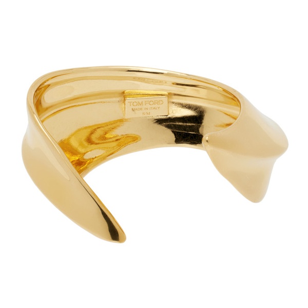 톰포드 톰포드 TOM FORD Gold Brass Franca Cuff Bracelet 241076F020001