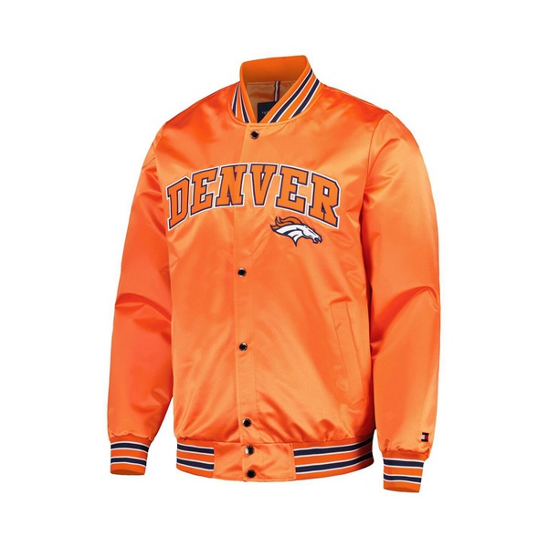 타미힐피거 Tommy Hilfiger Mens Orange Denver Broncos Elliot Varsity Full-Snap Jacket 16329739