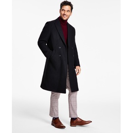 Tommy Hilfiger Mens Modern-Fit Solid Double-Breasted 오버코트 Overcoat 16015215